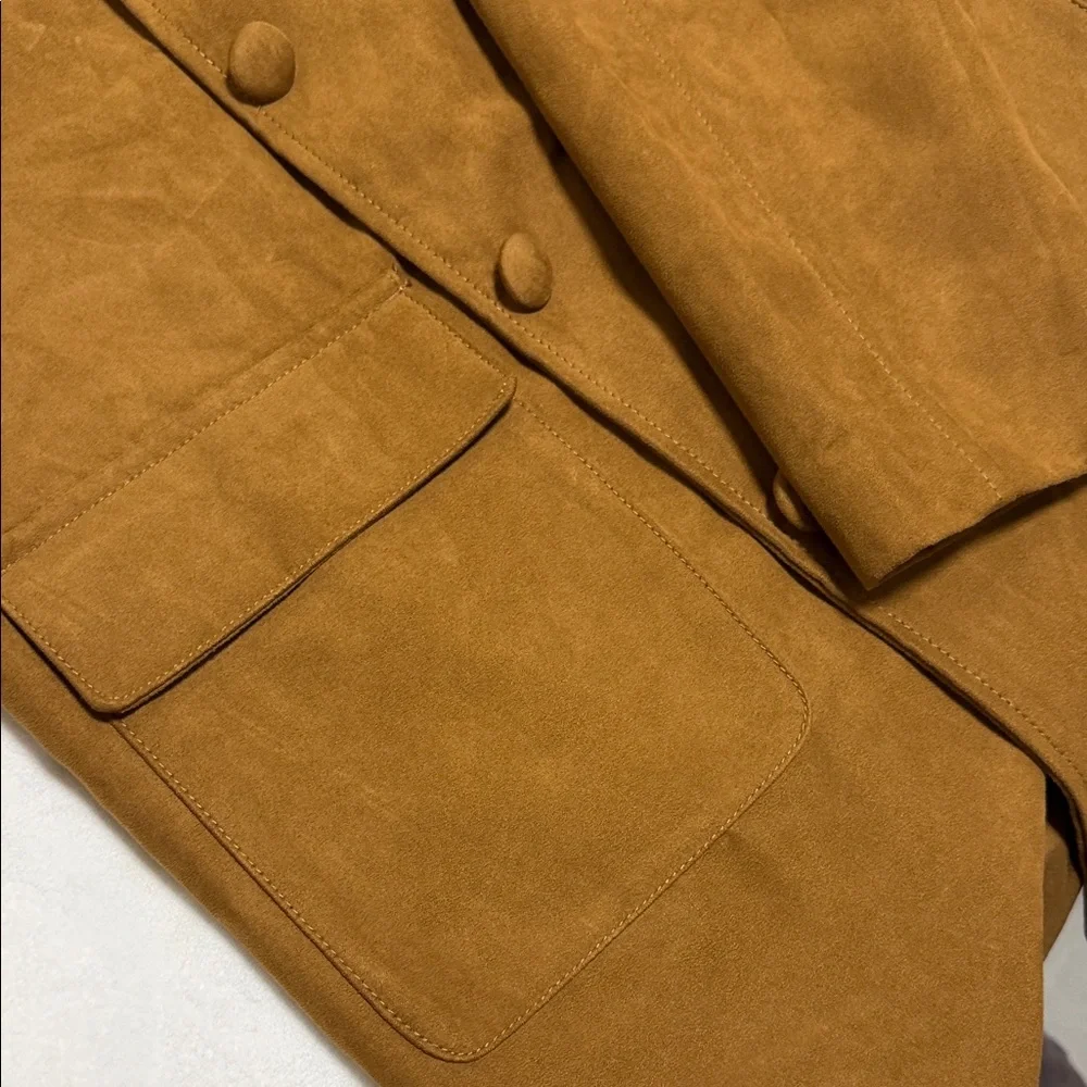 H&M Tan Suede Button-Front Jacket - Picture 3 of 4